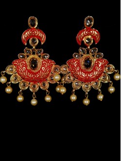 Reverse Ad Earrings With Meenakari Work